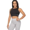 Better Bodies Rib Seamless Top Black Melange