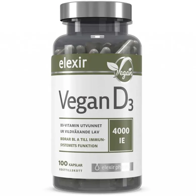 Elexir Pharma D3 Vegan Vitamin 4000IE 100 caps