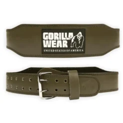 Gorilla Wear 4 Inch Padded Leather Belt Army Green