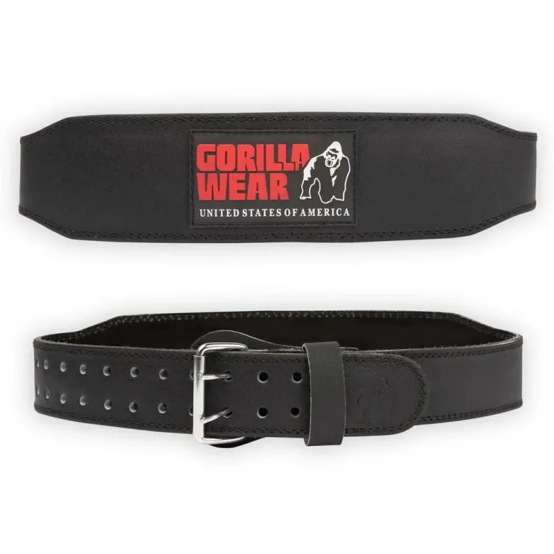 Gorilla Wear 4 Inch Padded Leather Belt Black/Red