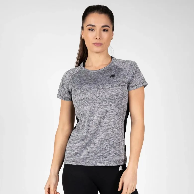 Gorilla Wear Monetta Performance T-Shirt Grey Melange/Black