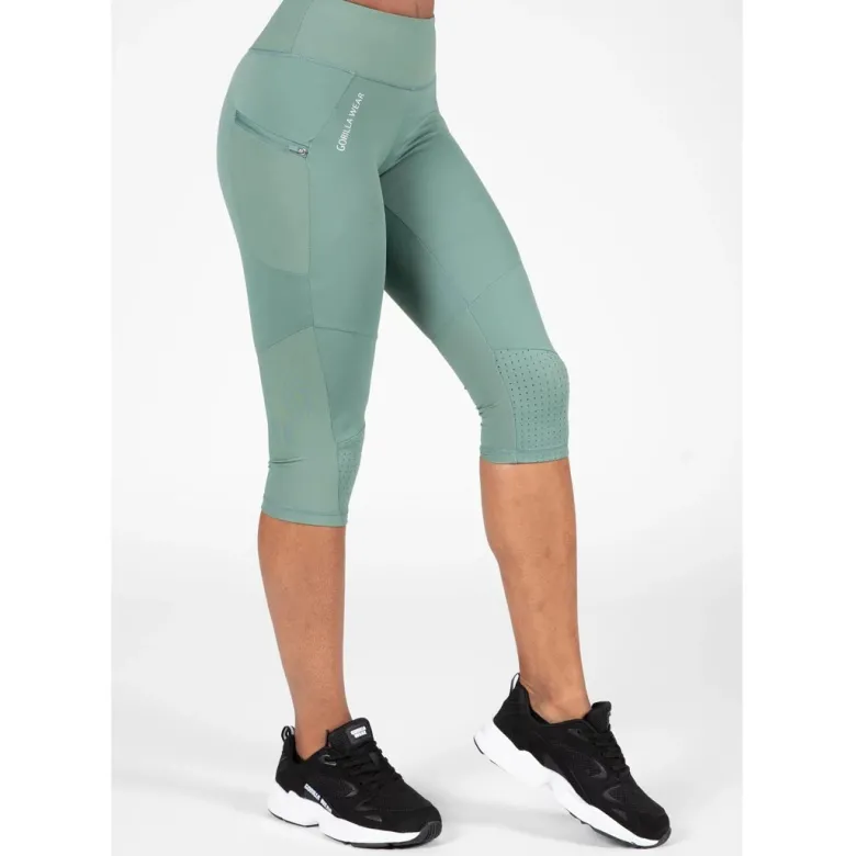 Gorilla Wear Monroe Cropped Leggings Army Green