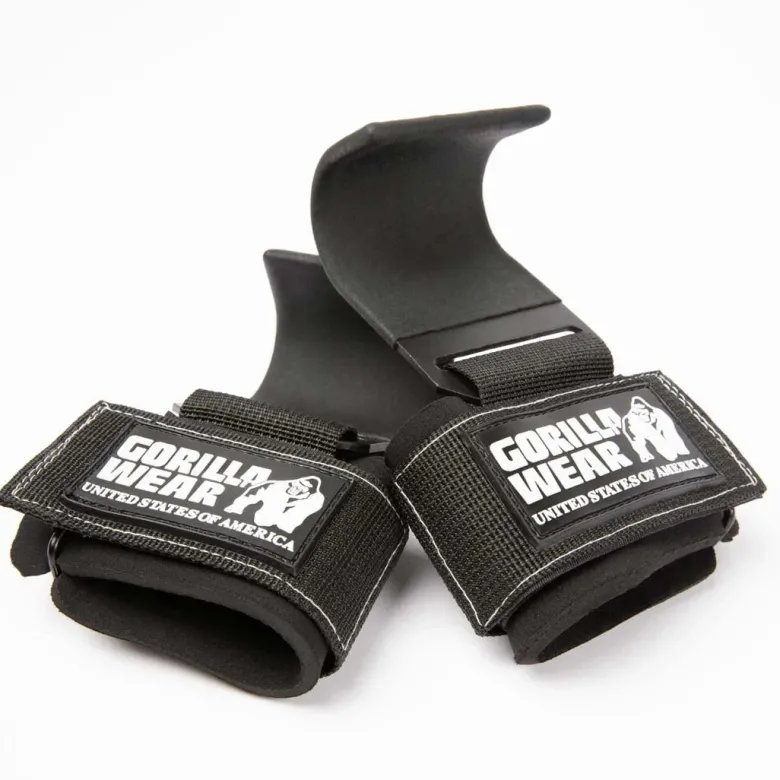 Gorilla Wear Weight Lifting Hooks Black/White