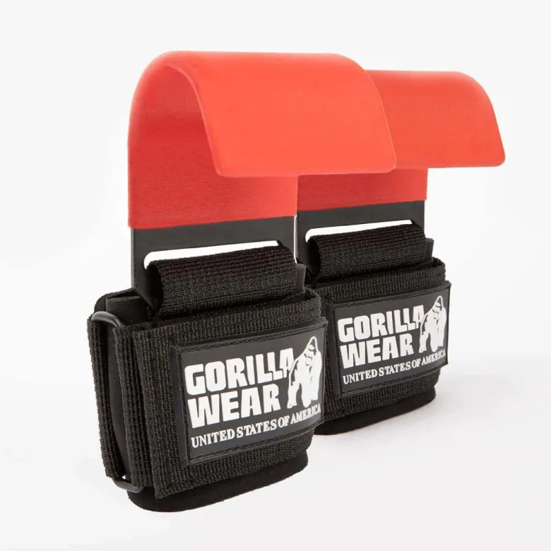 Gorilla Wear Weight Lifting Hooks Black/Red