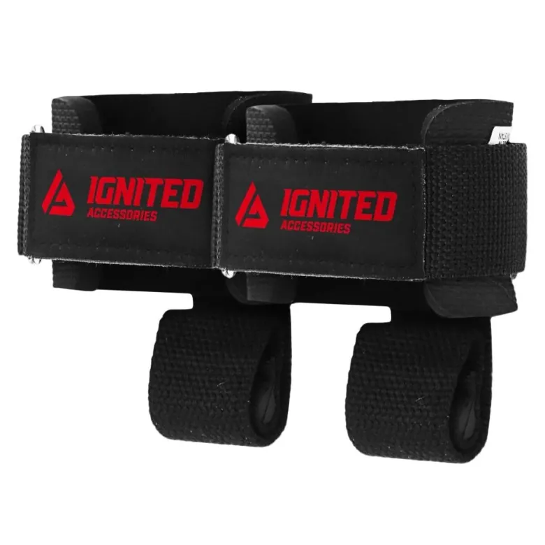 Ignited Supported Lifting Straps With Dowel Black
