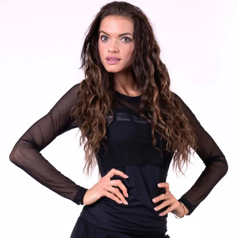 NEBBIA Flash Mesh Longsleeve Black