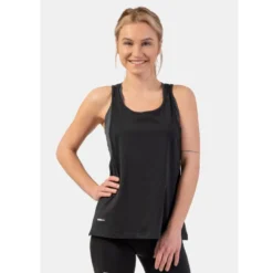 NEBBIA Sleeveless Loose Cross Back Tank Top Feeling Good Black