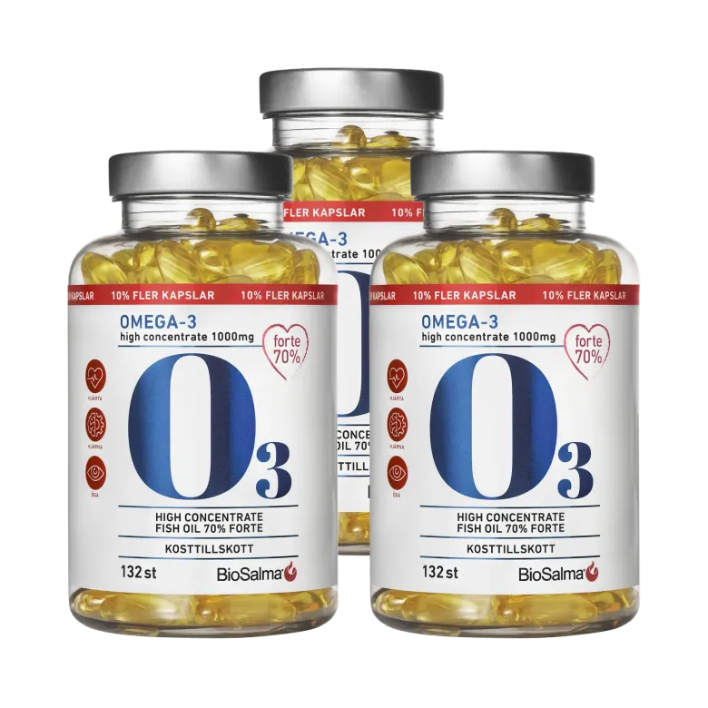 3 x BioSalma Omega-3 Forte 70% 1000 mg 132 caps