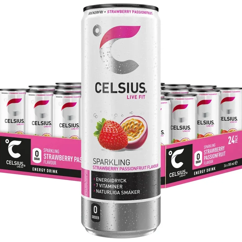 24 x Celsius 355 ml Strawberry Passionfruit