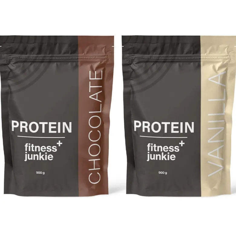 2 x fitnessjunkie Protein 900 g Vassleprotein