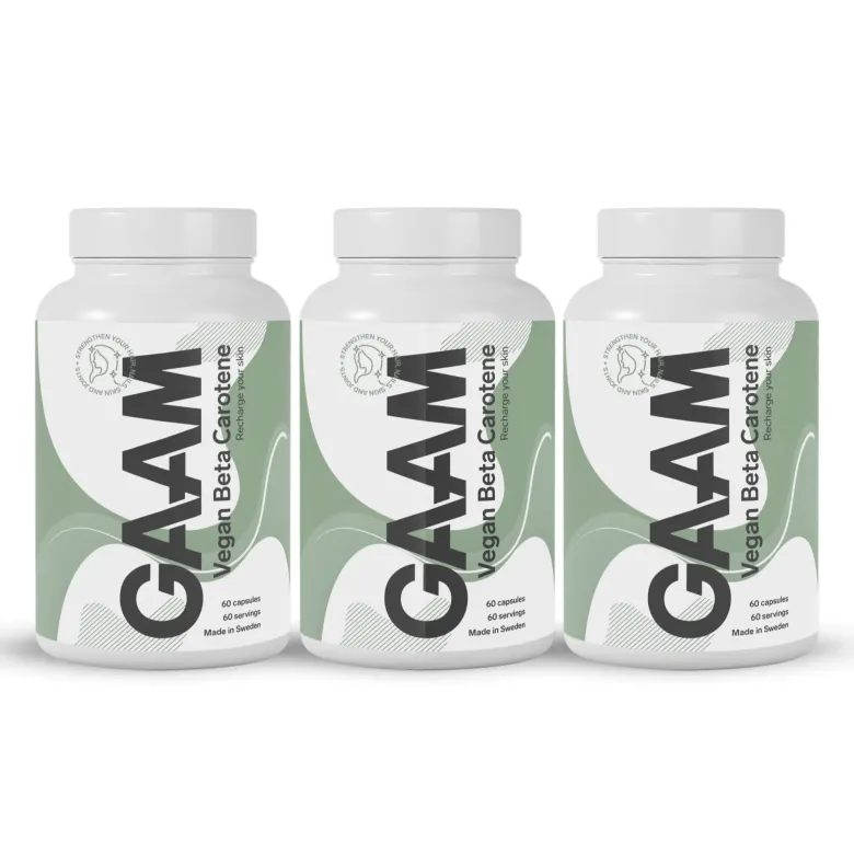 3 x GAAM Vegan Beta carotene 60 caps