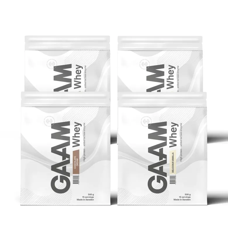 4 x GAAM Whey Proteinpulver 500 g