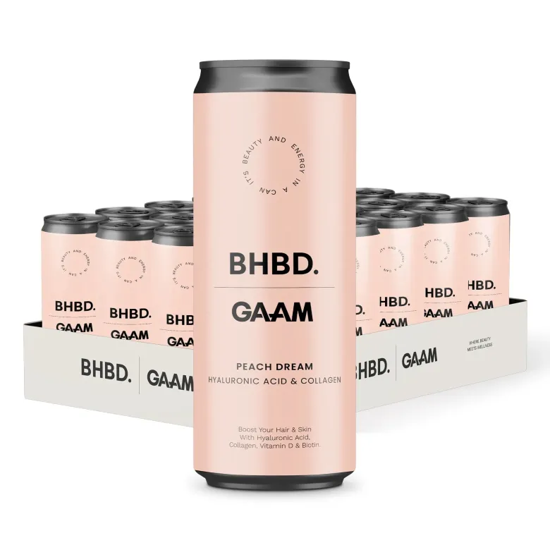 24 x GAAM X BHBD Collagen Energy Drink 330 ml Peach Dream