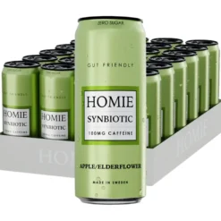 24 x Homie Wake Up Synbiotic 330 ml Apple Elderflower