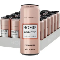 24 x Homie Wake Up Synbiotic 330 ml Pink Grapefruit