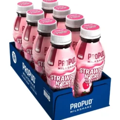 8 x NJIE ProPud Protein Milkshake 330 ml Strawberry & Cream