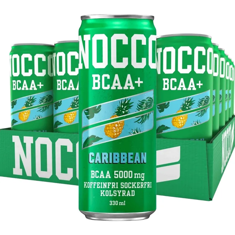 24 x NOCCO BCAA + 330 ml Caribbean (Koffeinfri)