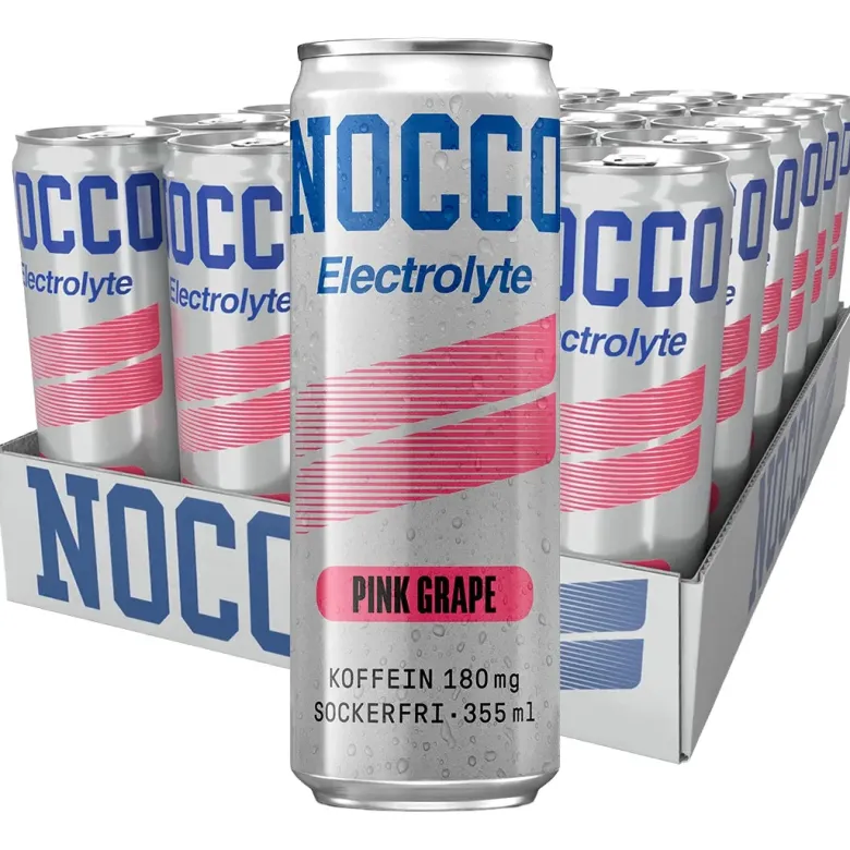 24 x NOCCO Electrolyte 355 ml Pink Grape