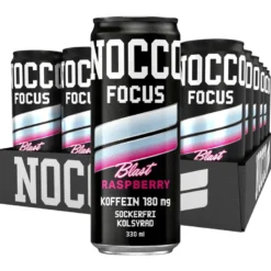 24 x NOCCO FOCUS 3 330 ml Raspberry Blast