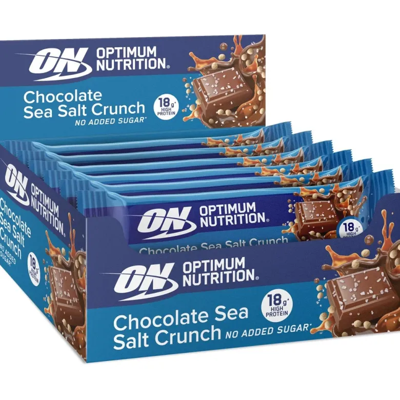 12 x Optimum Nutrition Chocolate Protein Bar 55 g Sea Salt Crunch