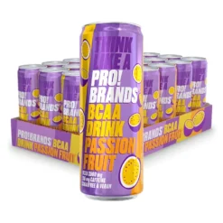 24 x Pro Brands BCAA Drink 330 ml Passionfruit (105 mg koffein)