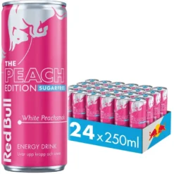 24 x Red Bull Energidryck 250 ml Peach Edition Sugarfree - White Peach