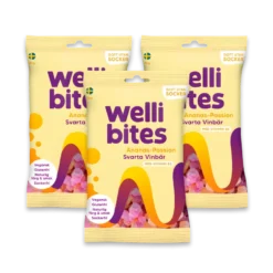 3 x Wellibites Candy 70 g Ananas-Passion & Svarta vinbär