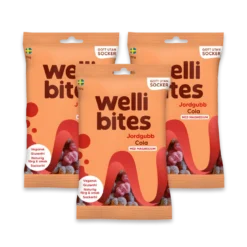 3 x Wellibites Candy 70 g Jordgubb & Cola